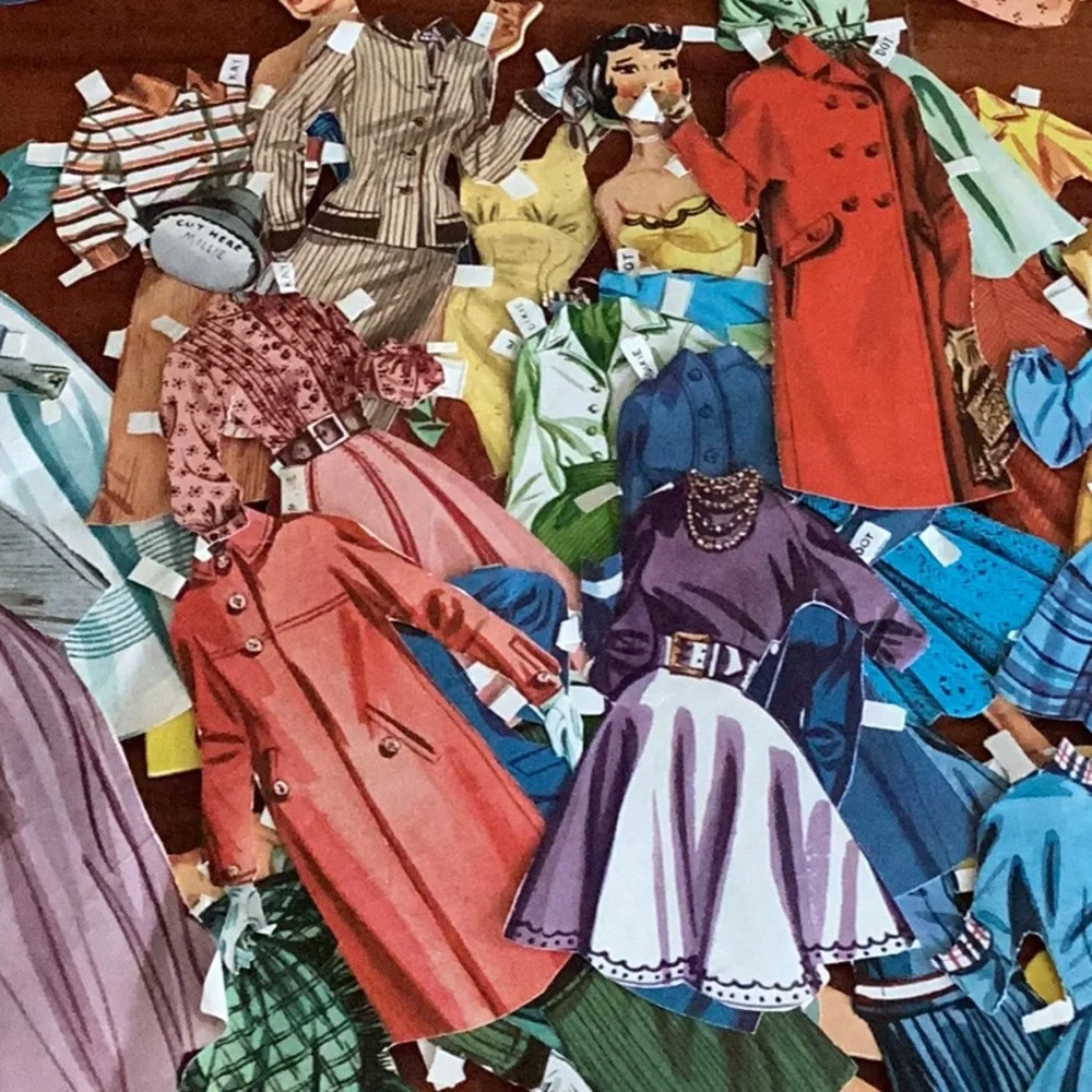 🧸VINTAGE Paper Dolls 1960’s Kay,Dixie, Dot & Millie AMAZING WARDROBE LOT